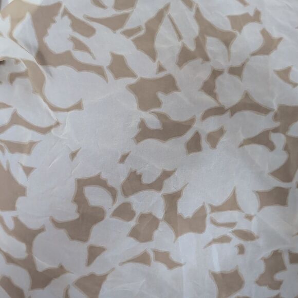 Jones New York dainty beige size S us 4 long sleeve button down 100% silk blouse - Picture 5 of 8